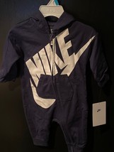 Nike Obsidian  Bodysuit 6 Months Zipper Front W/Hood *NEW w/Tags* hh1 - £19.91 GBP
