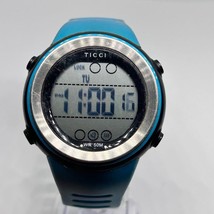 TICCI Silver Tone Blue WR St. Steel Unisex Digital Watch - £20.62 GBP