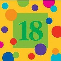 Birthday Dots Age 18 Lunch Napkins (16) - $1.21