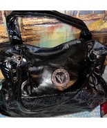 Vianova collection, black handbag with snake skin detail - $8.82
