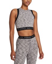 Nike Womens Pro Space Dye Crop Tank Top Color Black Size X-Large - £35.73 GBP