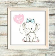 Baby elephant, canvas, acrylic colors, wall art, home decor - $100.00+