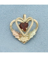 Unique Garnet Heart Pendant in 10k Yellow and Rose Gold - $161.92 CAD