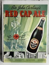 Vintage Sir John Carling&#39;s Red Cap Ale Beer paper advertising 13 x 10 inch - $16.48