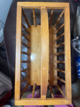 Vintage Wooden Magazine Rack With Spindle Design &amp; Arched Handle - $64.35
