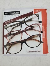 Foster Grant S Fashion Reading Glasses 3PK  +3.00 Open Box - £12.54 GBP