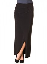 Exquisite Long Black &quot;Telissa&quot; Front-Split Skirt by Colletta  - $59.90