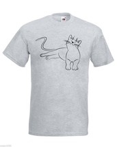 Mens T-Shirt Cute Relaxing Cat, Funny Kitty TShirt, Relaxed Kitten Shirt - £19.83 GBP