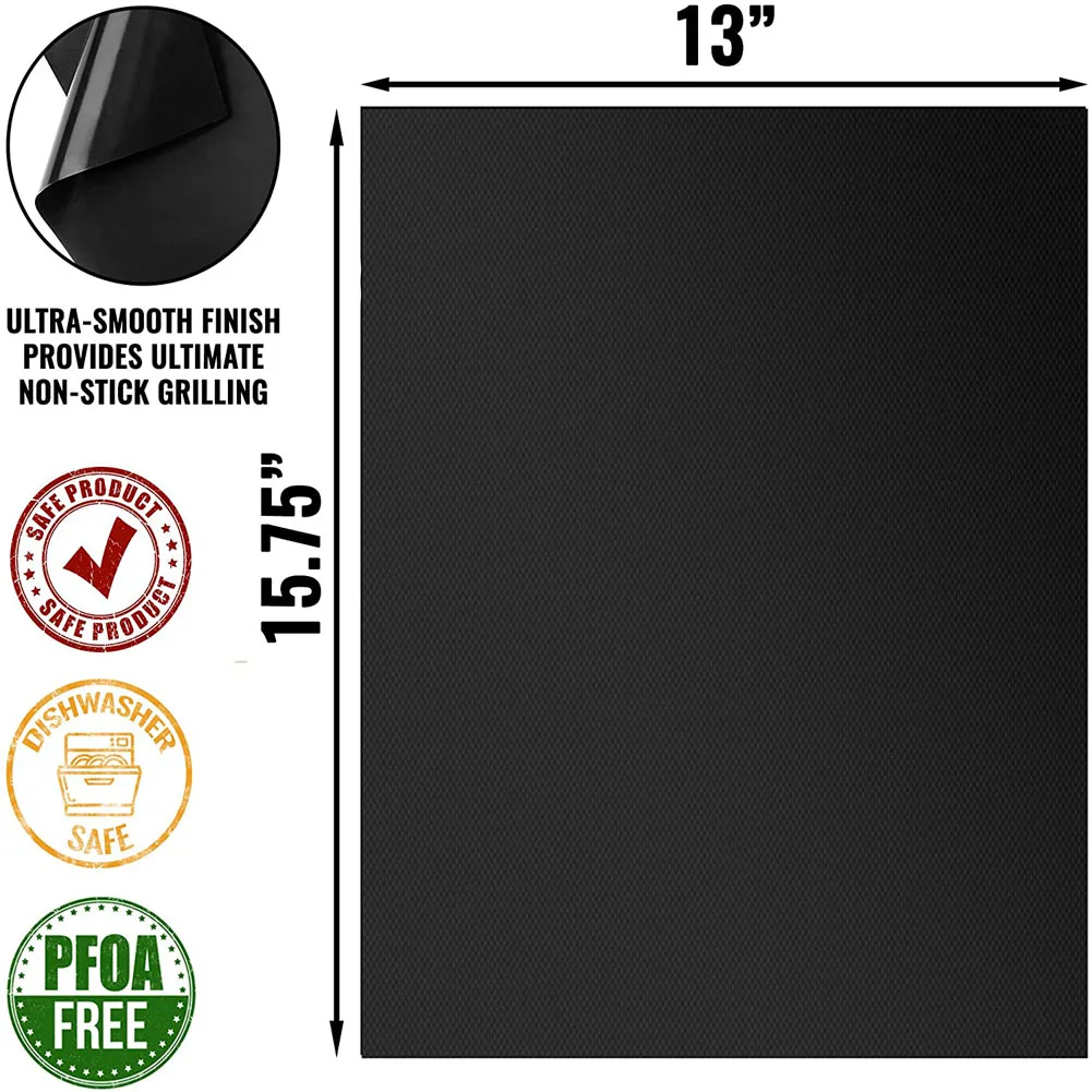 House Home Non-stick BBQ Grill Mat 40*33cm Baking Mat BBQ Tools CoAng Grilling S - £19.71 GBP