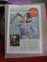 Vintage 1942 Coca-cola magazine ad &quot;You Taste its quality&quot; - £6.12 GBP