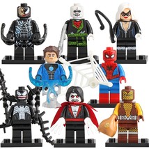 8pcs/set Marvel Spiderman Venom Black Cat Hydro-Man Morbius Shocker Minifigures - £13.62 GBP