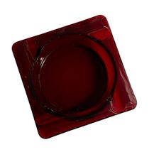 Vintage Anchor Hocking Ashtray Deep Ruby Red Glass 4” - $216.18 MXN