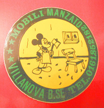 Vintage Mickey Mouse Carpenter Beef Villanova Furniture Sticker Sticker- Show... - £10.64 GBP