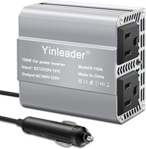 Yinleader 150W Power Inverter Dc 12V To 110V Ac Car Charger Converter With Dual - £25.15 GBP