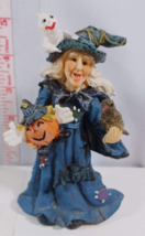 K&#39;s Collection Witty Witches - Witch With Pumpkin and Ghost - No Box - £6.38 GBP