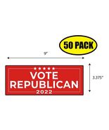 50 PACK 3.37&quot;x9&quot; VOTE REPUBLICAN 2022 Sticker Decal Humor Funny Gift BS0354 - €30,07 EUR