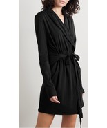 Skin Organic 100% Cotton Wrap Robe Blac, Women&#39;s  Mid Length Sz 2 Or M $... - €55,61 EUR