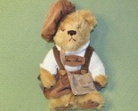 FINE TOY SCHOOL GIRL TEDDY BEAR PLUSH 12&quot; BROWN SUEDE TOY SIDE BAG WITH ... - $22.50