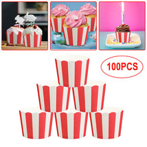 100X Large Paper Cupcake Liners Muffin Case Cake Paper Baking Cups Popcorn Cup - £11.85 GBP