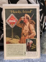 1942 Vintage Coca Cola Original Magazine Ad Print “Howdy, Friend” Army Man - $9.50