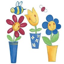 Wallies 12152 Silly Flower Pots Wallpaper Cutout - $14.85