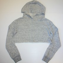 Justice Girl&#39;s Gray Raw Hem Cropped Hoodie size 8 9 10 - $12.99