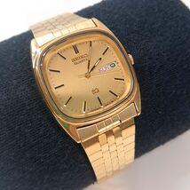 Vintage Seiko 8C23 5070 mens dress Watch Day Date gold SQ Quartz water r... - $144.00