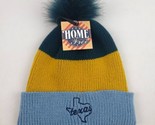Home Free Unisex Texas State Winter Beanie Hat Block Blue Yellow W/ Pompom - $9.89