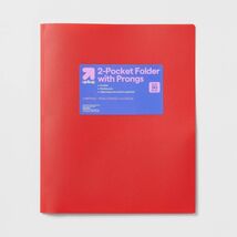 up&up 2 Pocket Plastic Folder with Prongs Red 50 Sheet Capacity Polyprop... - $1.56 up&up 2 Pocket Plastic Folder with Prongs Red 50 Sheet Capacity Polyprop... - $1.56
