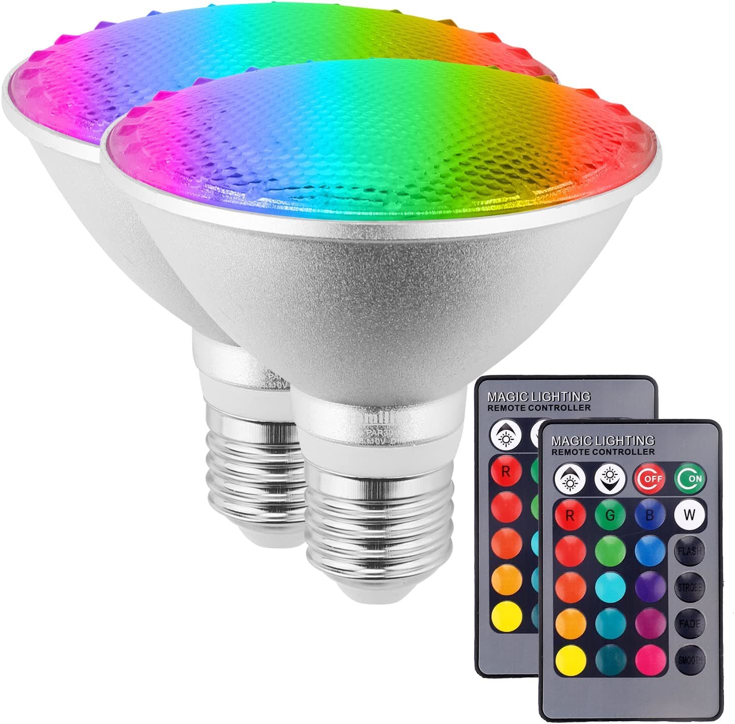 30W Par30 Rgb Led Flood Light Outdoor, Dimmable Color Changing Led Bulbs... - $46.96
