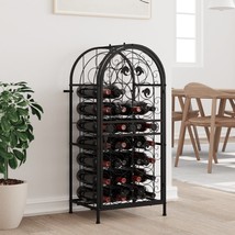 Wine Rack for 33 Bottles Black 45x36x100 cm Wrought Iron - £60.62 GBP