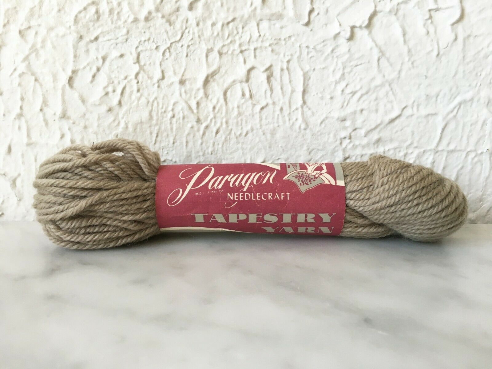 Vintage Paragon Needlecraft Tapestry Pure Virgin Wool Yarn - 1 Skein Beige #918 - $3.33