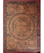 WHEEL OF LIFE BUDDHA MANDALA OLD OIL VARNISHED ORIGINAL TIBETAN THANGKA ... - $393.46