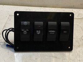 Boat Rocker Switch Panel 6" x 4" w/ Nav. Lts. Bilge Livewell &amp; ACC - $61.59