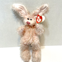 Vintage TY Classic Blush Jointed Plush Stuffed Bunny Rabbit Fuzzy Pink 10&quot; Tag - £11.61 GBP