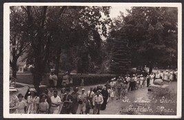 Sturbridge (Fiskdale), MA Pre-1920 RPPC - Lines of People at St. Anne Shrine - £10.03 GBP