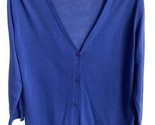Cosy Casual Cardigan Sweater Womens Size 12 Light Weight Knit Blue Classic - $15.92