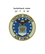 Air Force Jacketback sizes Digitized filled embroidery design Digital Do... - €6,04 EUR