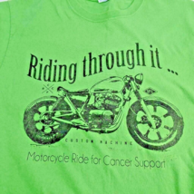 Motorcycle Ride for Cancer Support T-Shirt Green Mens Size M Summer of Love Used - £7.02 GBP