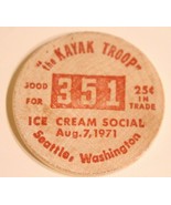 Vintage Seattle Washington Wooden Nickel Ice Cream Social 1971 - $4.94