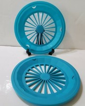 10&quot; Turquoise Paper Plate Holders Plastic Picnic Camping BBQ Patio Set o... - £13.14 GBP