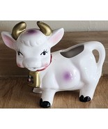 Vintage Purple and White Cow W/ Bell Creamer 1950’s - $11.69