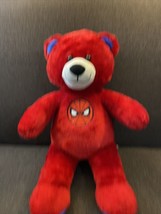 Build a Bear Marvel Spider-Man Teddy 16&quot; Red With Embroidered Patch Plush - $13.10