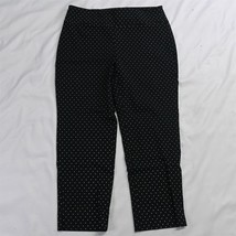 WHBM 4 Black Dot Ponte Slim Crop Stretch Pull On Dress Pants - $18.19