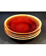 Hull Coupe Soup Bowl Brown Drip Mirror Brown USA 7 1/2&quot; Set of 4 - £39.51 GBP