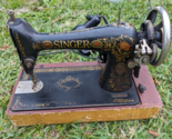 1910 RF 4-8 Singer Sewing Machine with Pedal &amp; Case Series G Red Eye Ste... - $161.99