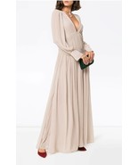 Stella McCartney Carleigh Silk-georgette Maxi Dress Tan Taupe 40 - £1,400.84 GBP