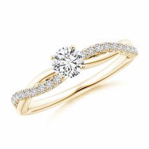 ANGARA Natural Diamond Twist Shank Engagement Ring with Accents (HSI2, 0.51 Ctw) - £1,040.37 GBP