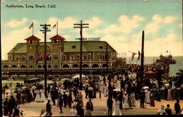 Long Beach California~Auditorium From Beach~Vintage Postcard bk58 - £2.37 GBP