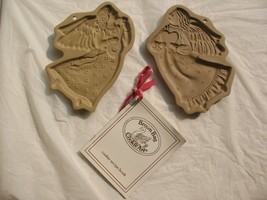 2 Brown Bag Angels Cookie Art Molds Heart &amp; Music Lyre Recipe Booklet 19... - £15.65 GBP
